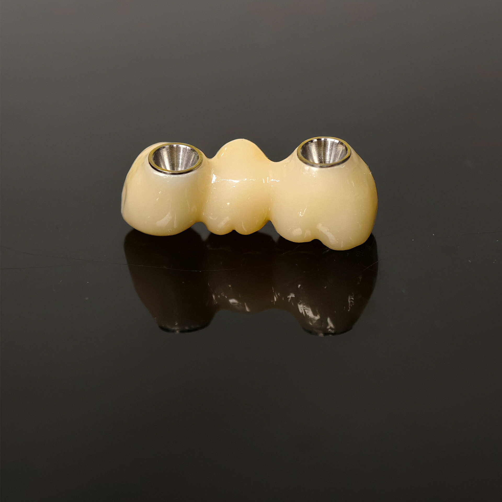 Zirconia bridge with ti-base s