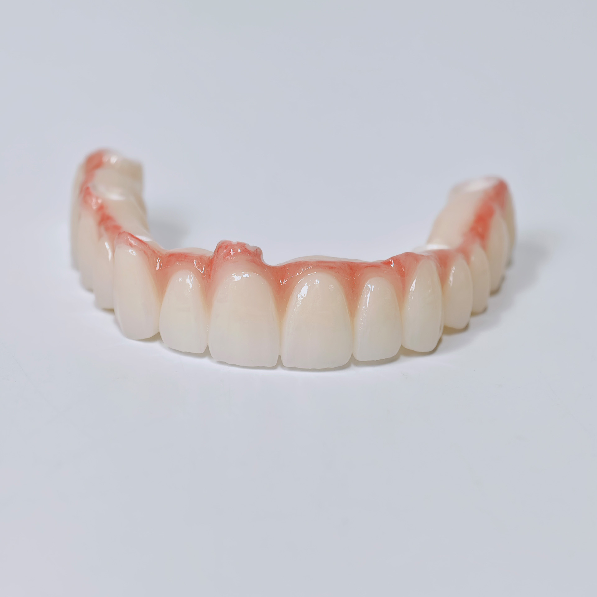 Half-mouth zirconia bridge wit